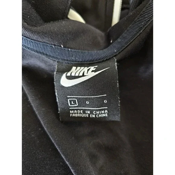 Nike Mens Sportswear Track Jacket Black Pinwheel Logo Tape Full Zip Large - Picture 4 of 6